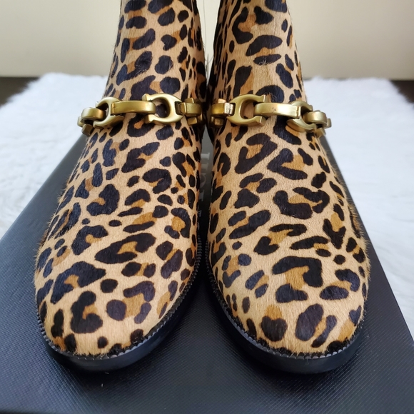 Coach Sz 7 Allen Leopard Calf Hair Booties - Picture 5 of 13